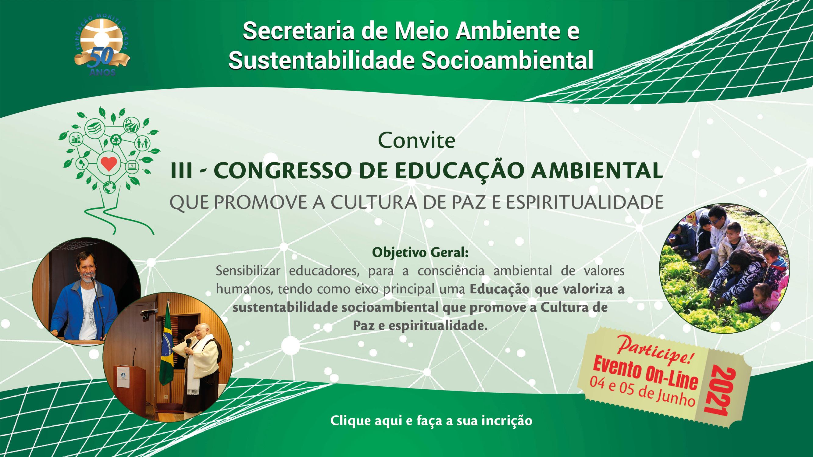 Evento on-line: Congresso de Educao Ambiental ocorrer em junho